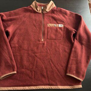 Mens The North Face Gordon Lyons 1/4 Zip Rust Pullover Fleece Jacket Large